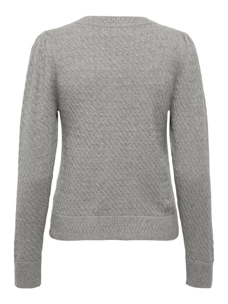 Onlkatia Ls Puff O-neck Cc Knt - Grijs