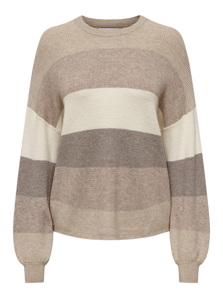 Onlatia L/s Stripe Pullover Knt Noos - Grijs Dessin