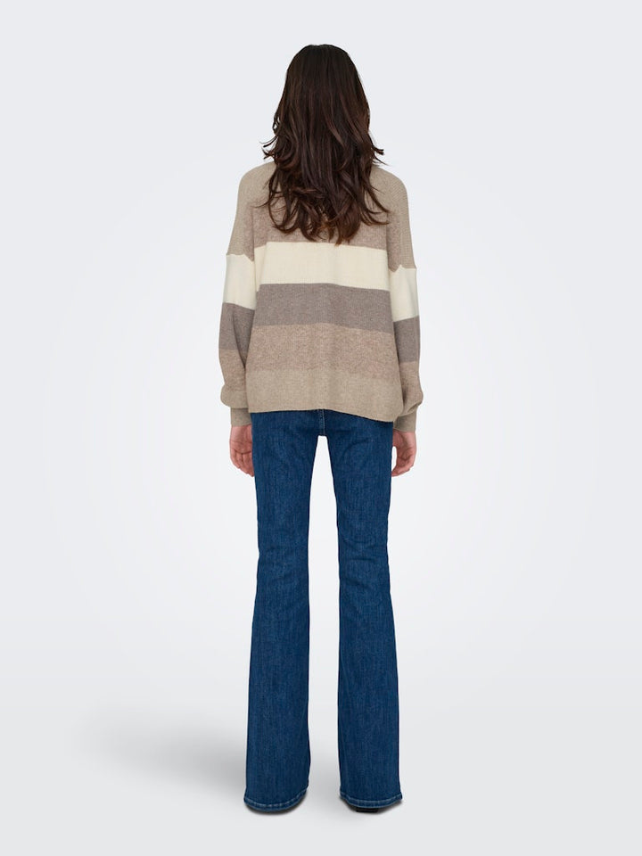 Onlatia L/s Stripe Pullover Knt Noos - Grijs Dessin