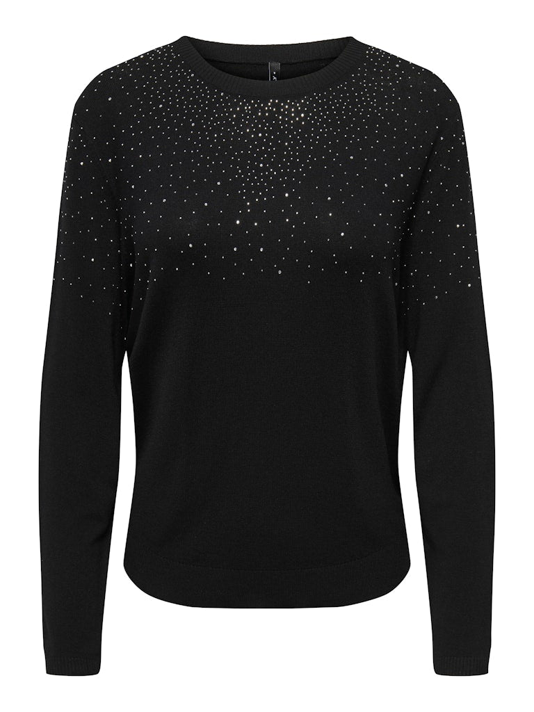 Onlanabella Ls Bling O-neck Knt - Zwart Dessin
