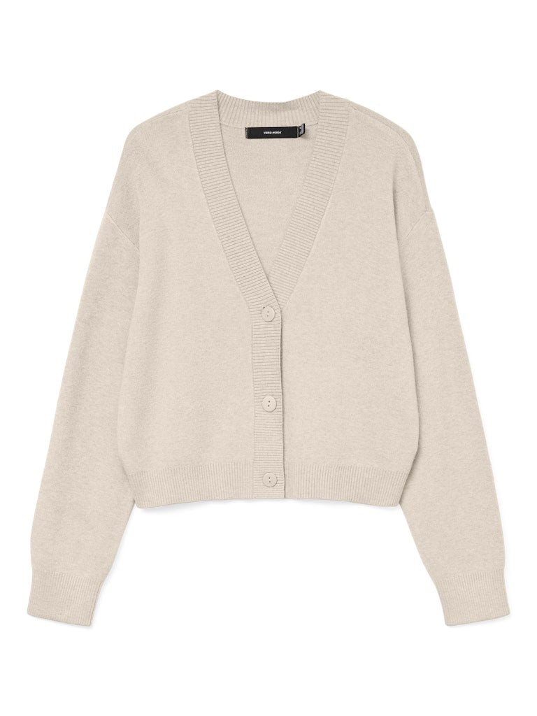 Vmgold Art Ls V-neck Cardigan - Beige