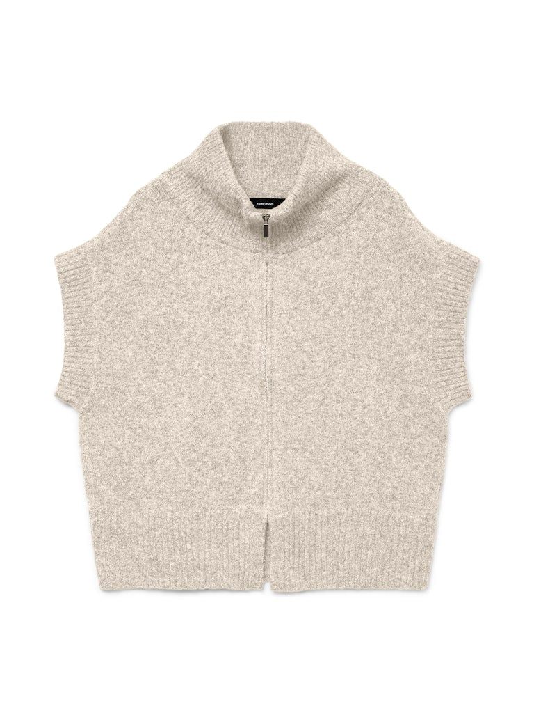 Vmbang Sl Highneck Zipper Vest Boo - Beige
