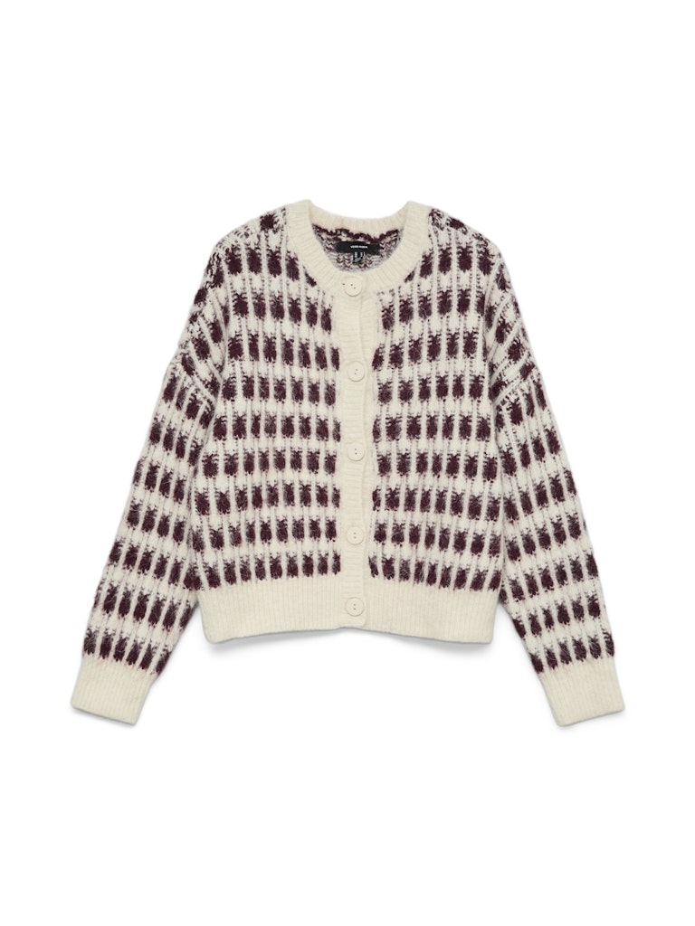 Vmlisa Ls O-neck Cardigan - Ecru Dessin