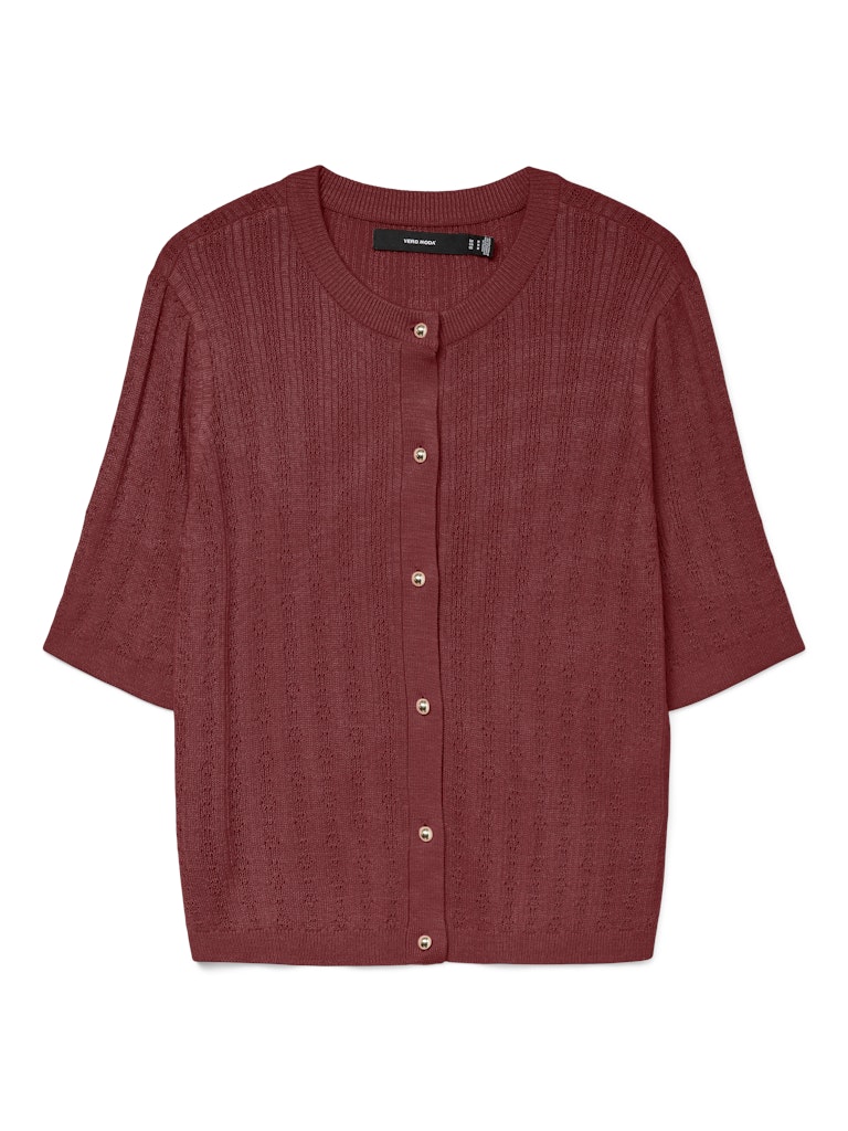Vmnewlex Stitch 2/4 O-neck Cardigan - Steenrood