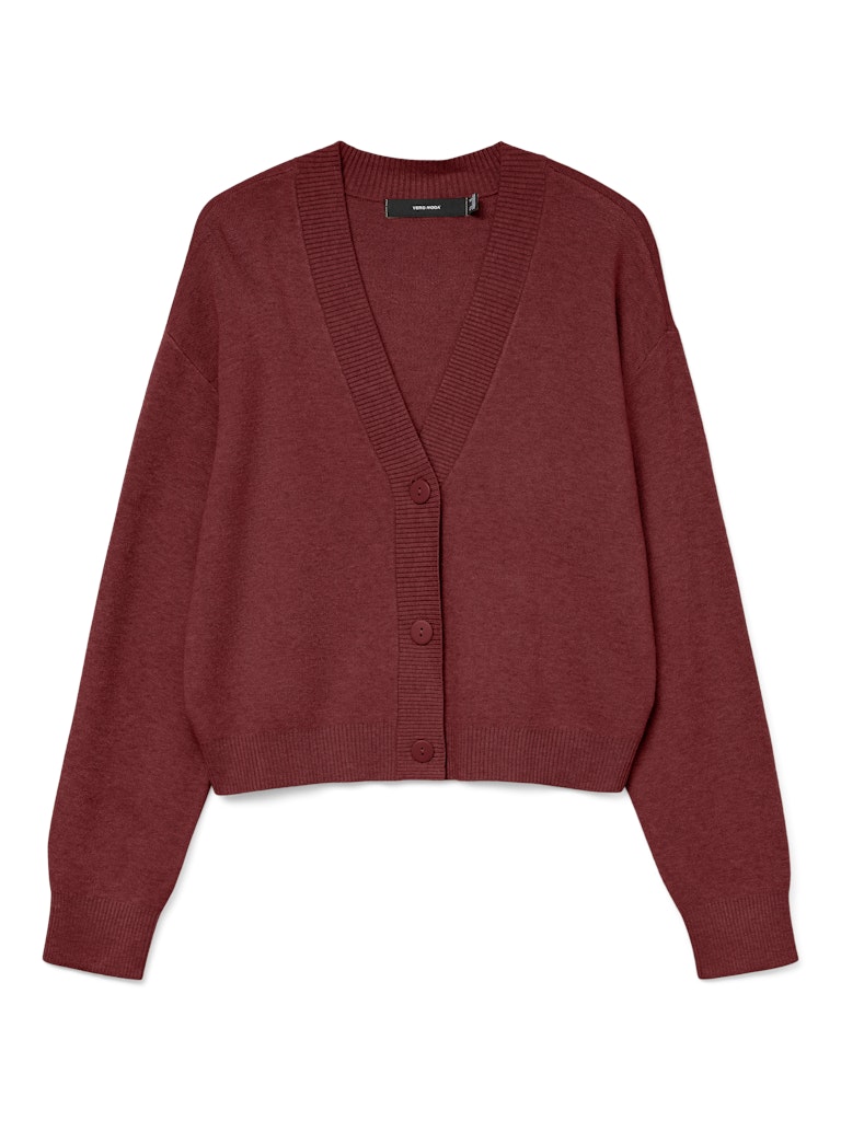 Vmgold Art Ls V-neck Cardigan - Bordeaux
