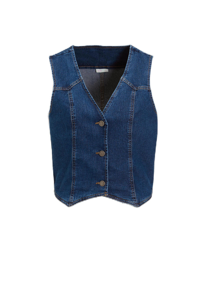 Jdyclaudia Sl Waistcoat Dnm - Blue Denim