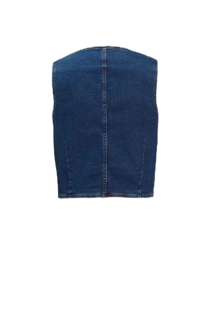 Jdyclaudia Sl Waistcoat Dnm - Blue Denim