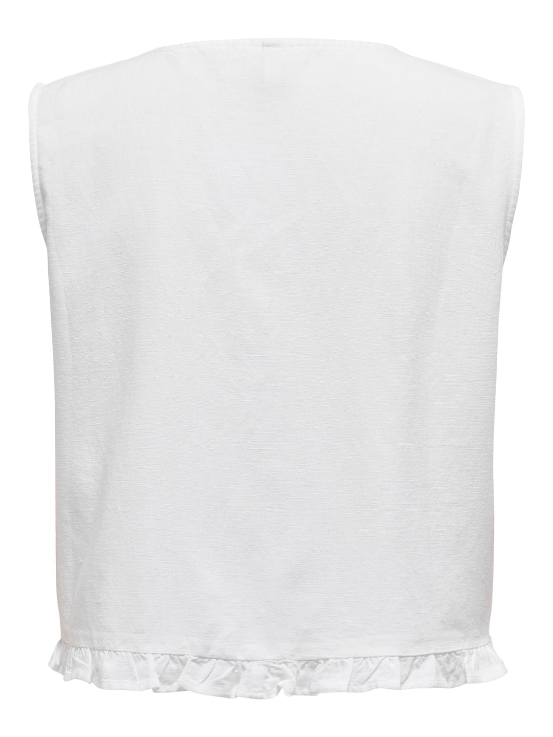 Onljakiri Linen S/l Emb Vest Ptm - Off-white