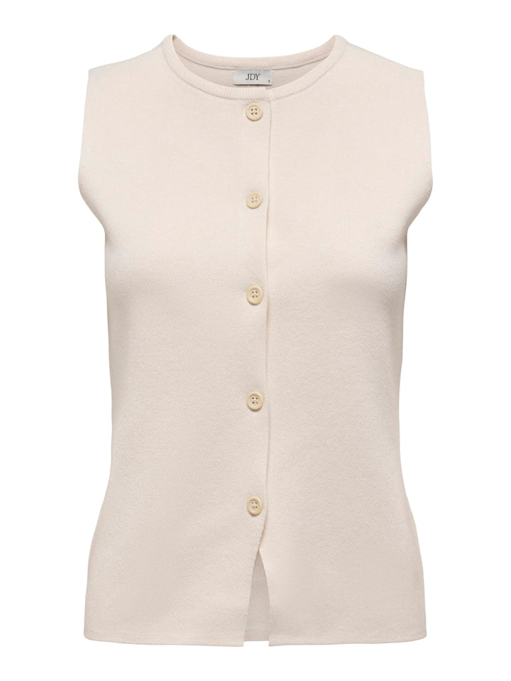 Jdyprime Life S/l On Fitted Vest Knt - Ecru