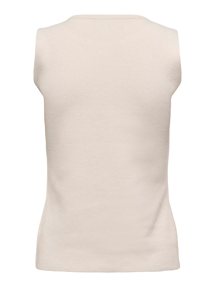 Jdyprime Life S/l On Fitted Vest Knt - Ecru