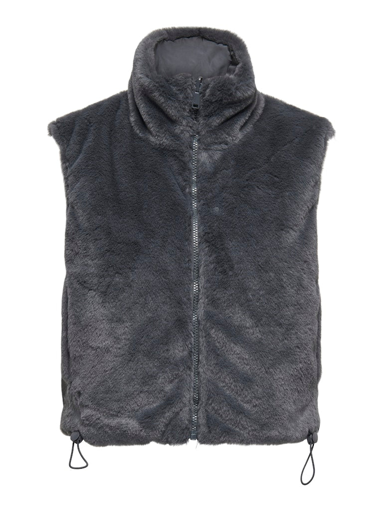 Onldana Life Faux Fur Waistcoat Cc Otw - Antraciet