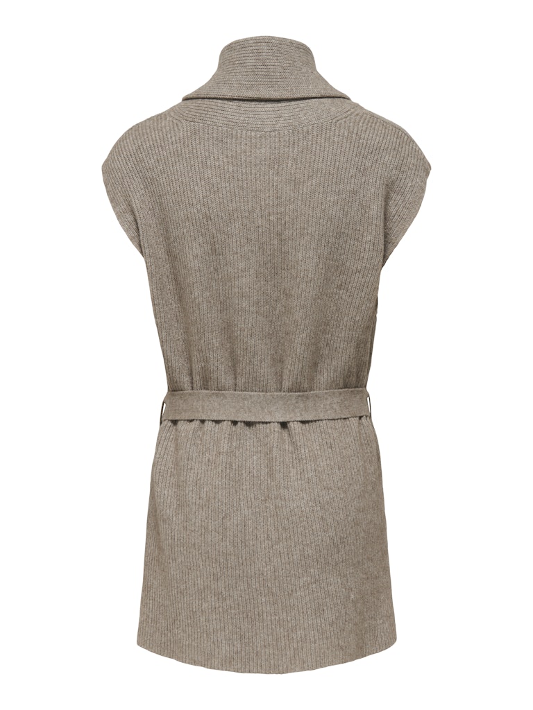 Onlkatia Sl Rib Long Vest Cc Knt - Bruin Melee