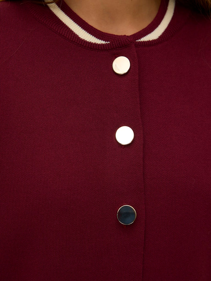 Vmevelijn Ls Bomber Knit Cardigan Exp - Bordeaux