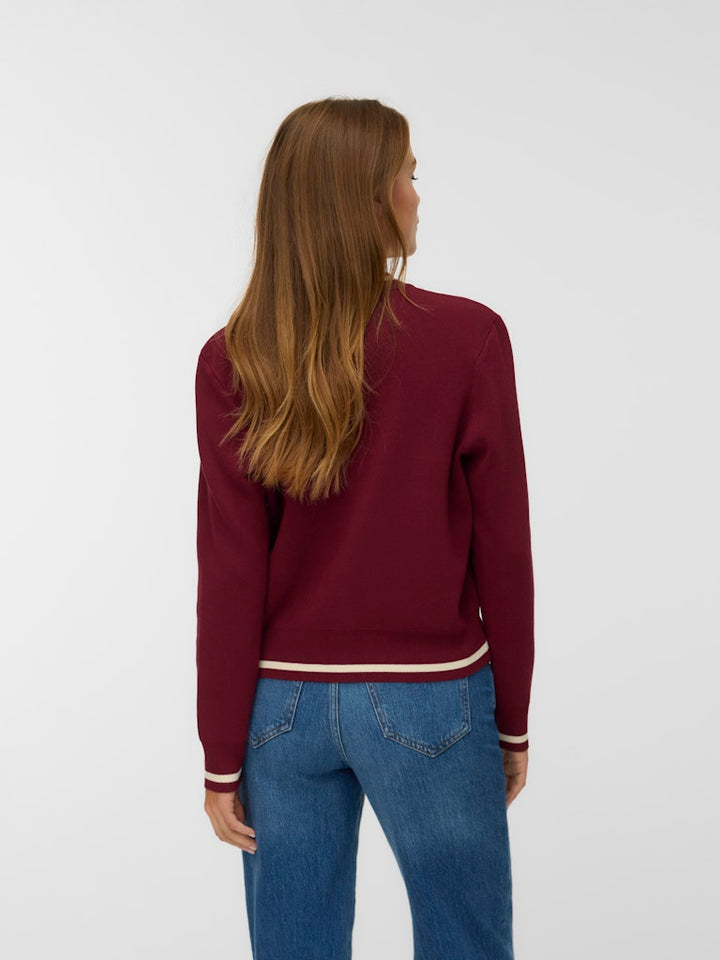 Vmevelijn Ls Bomber Knit Cardigan Exp - Bordeaux