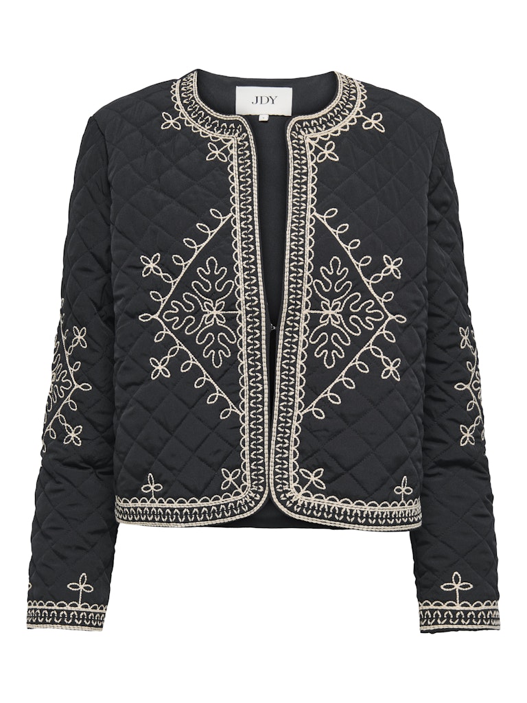 Jdybillie L/s Quilted Emb Shacket  Wvn - Zwart Dessin