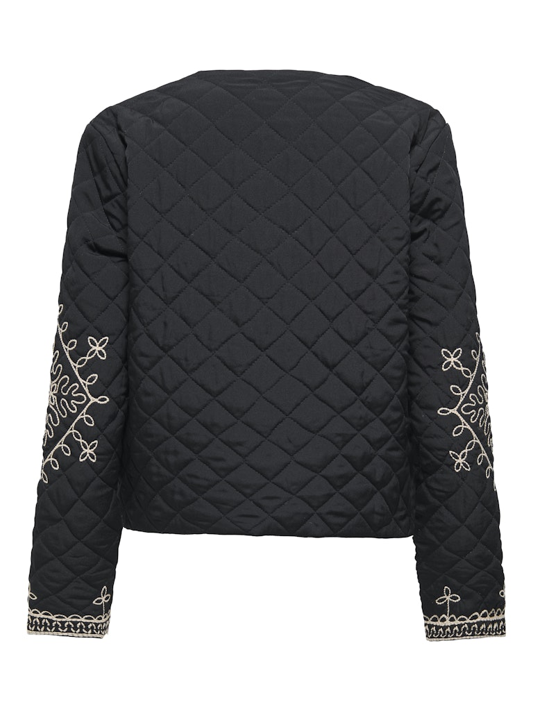 Jdybillie L/s Quilted Emb Shacket  Wvn - Zwart Dessin