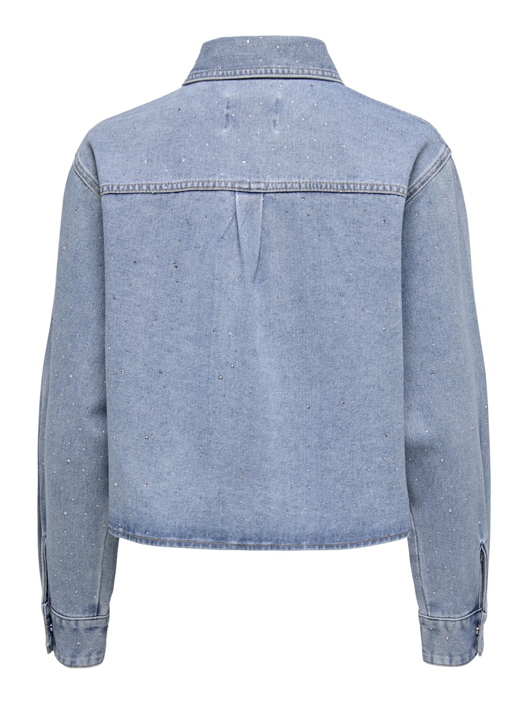 Onlmaggiemay L/s Rhinest Dnm Shirt - Blue Denim