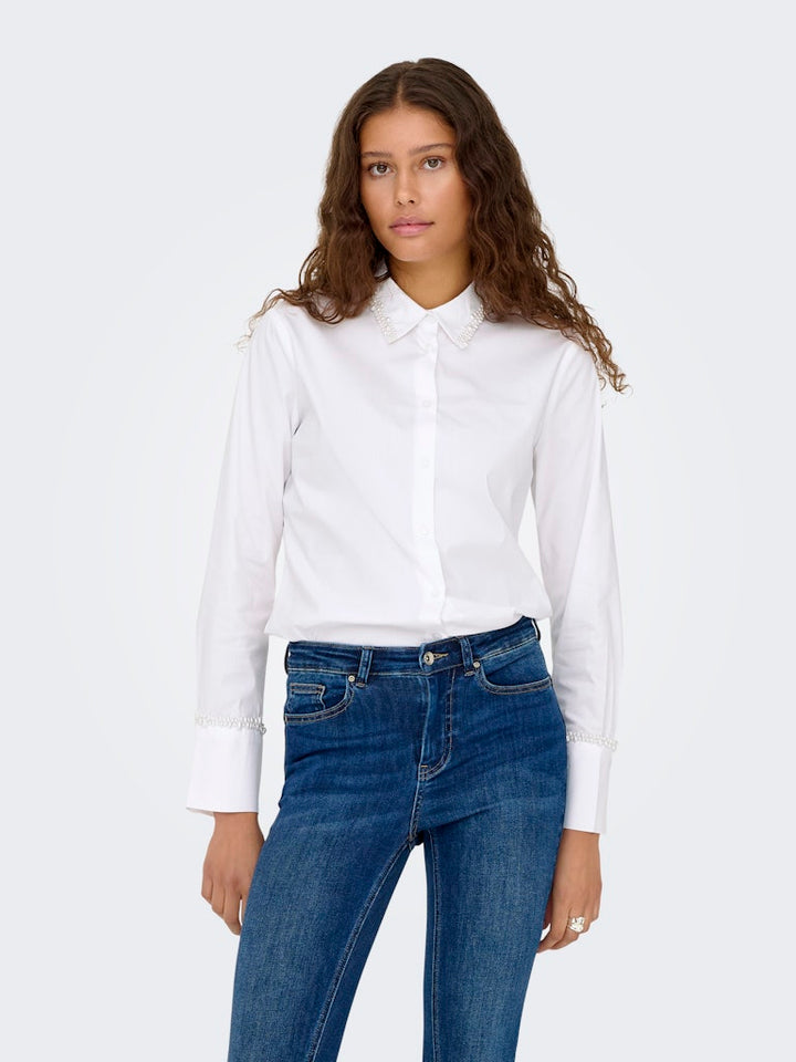 Onlbecs Pearl Fitted Shirt Wvn - Wit