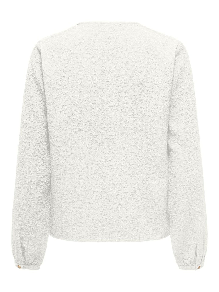 Onlsvenda Fr L/s Button Top Wvn Cs - Wit