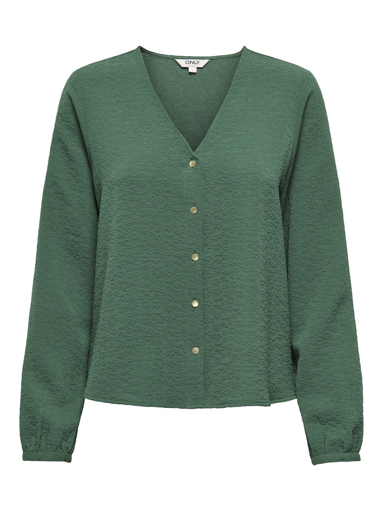 Onlsvenda Fr L/s Button Top Wvn Cs - Donkergroen