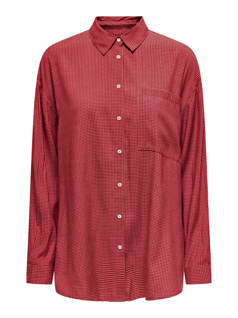 Onlmaggie Ls Check Shirt - Rood Dessin