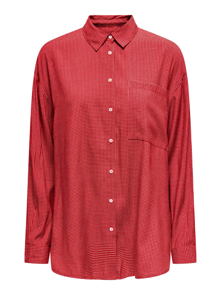 Onlmaggie Ls Check Shirt - Rood Dessin