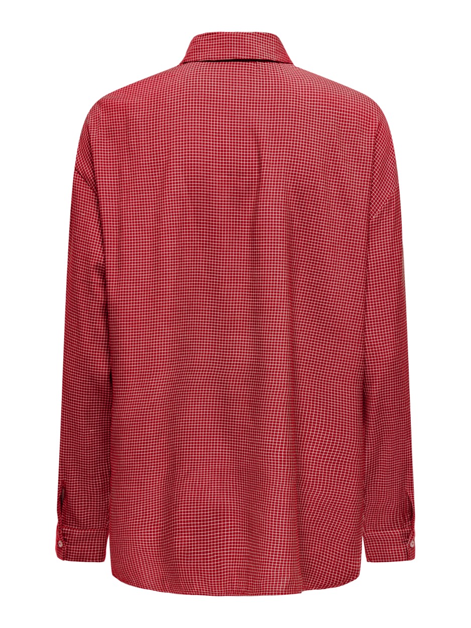 Onlmaggie Ls Check Shirt - Rood Dessin