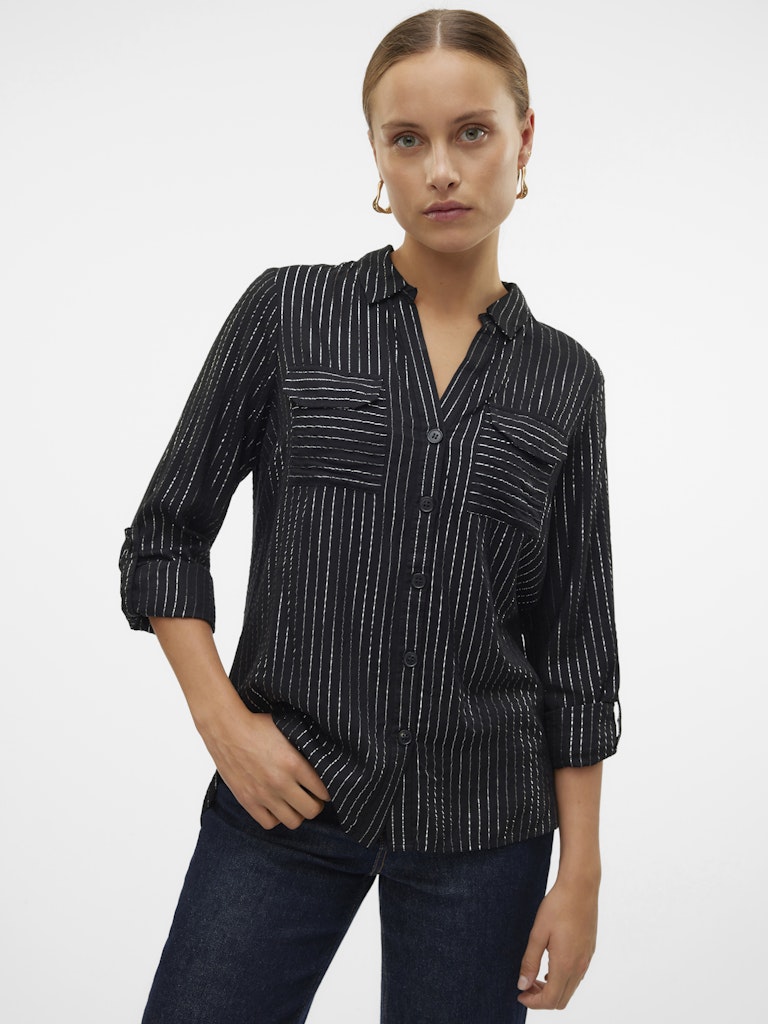 Vmbumpy Ls Glitter Shirt Wvn Ga Noos - Zwart Dessin