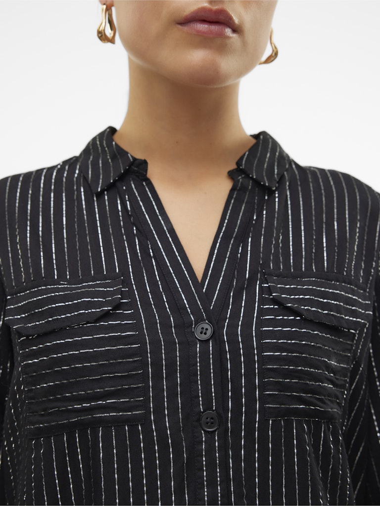 Vmbumpy Ls Glitter Shirt Wvn Ga Noos - Zwart Dessin