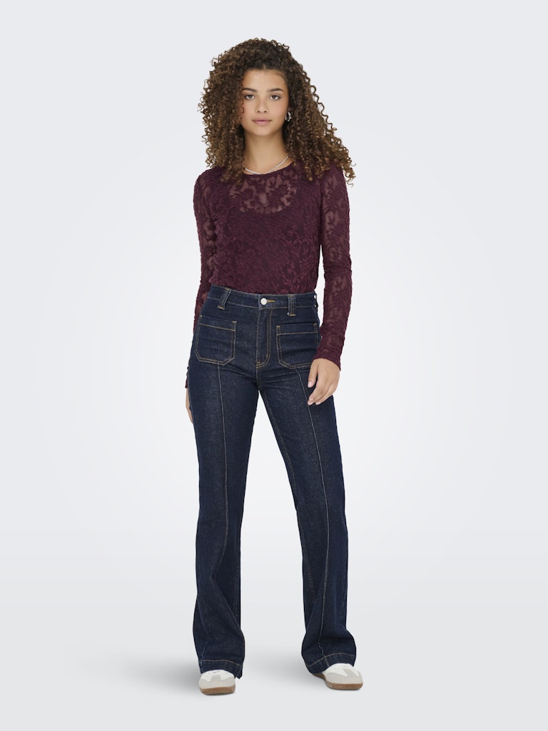 Onlblaise L/s Top Jrs - Bordeaux