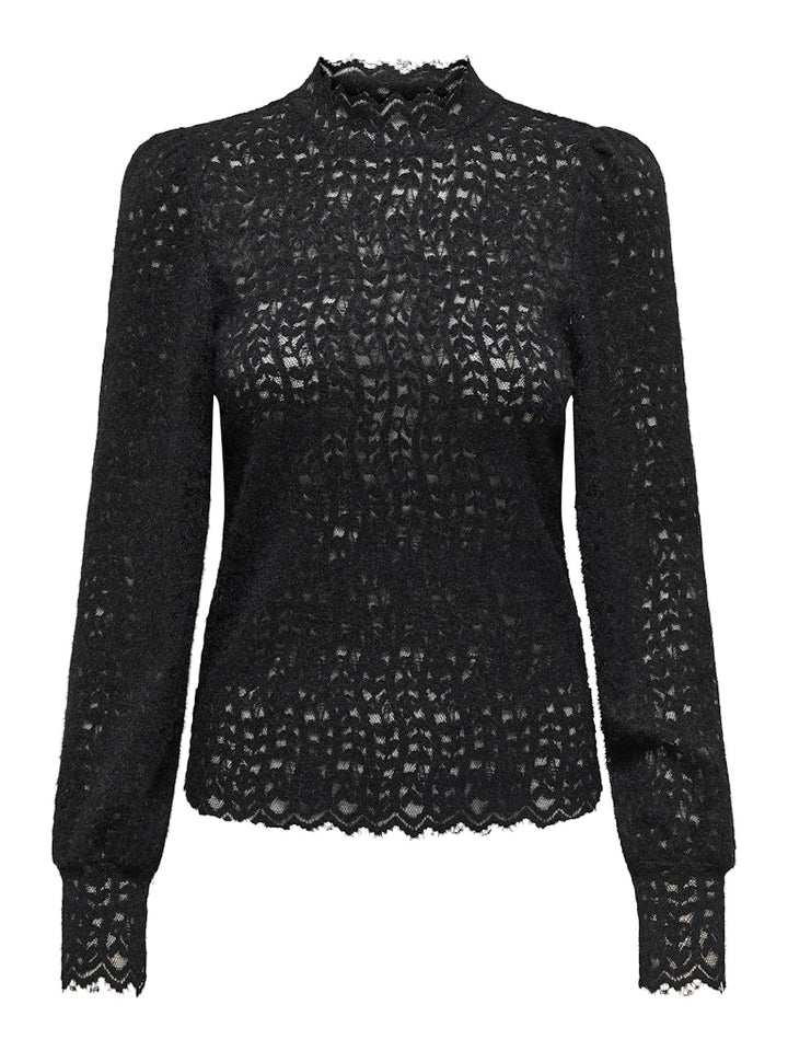 Onlsvea L/s Mockneck Top Cs Jrs - Zwart