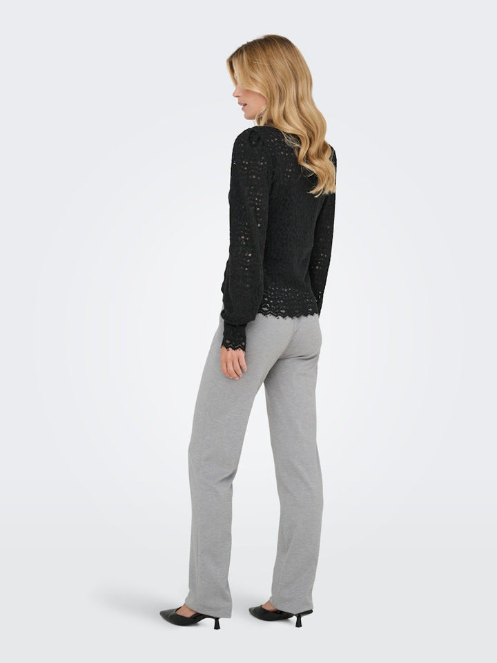 Onlsvea L/s Mockneck Top Cs Jrs - Zwart