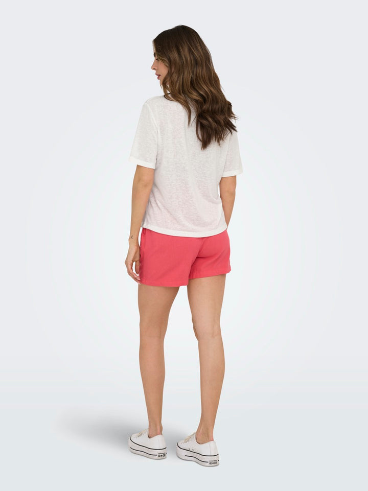 Jdycamille S/s V-neck Glitter Top J - Off-white