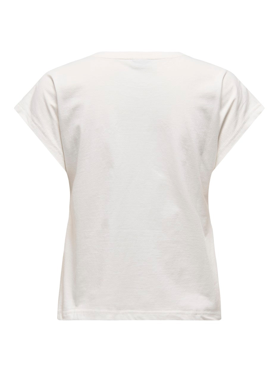 Jdyrose Ss O-neck Emb Top - Off-white