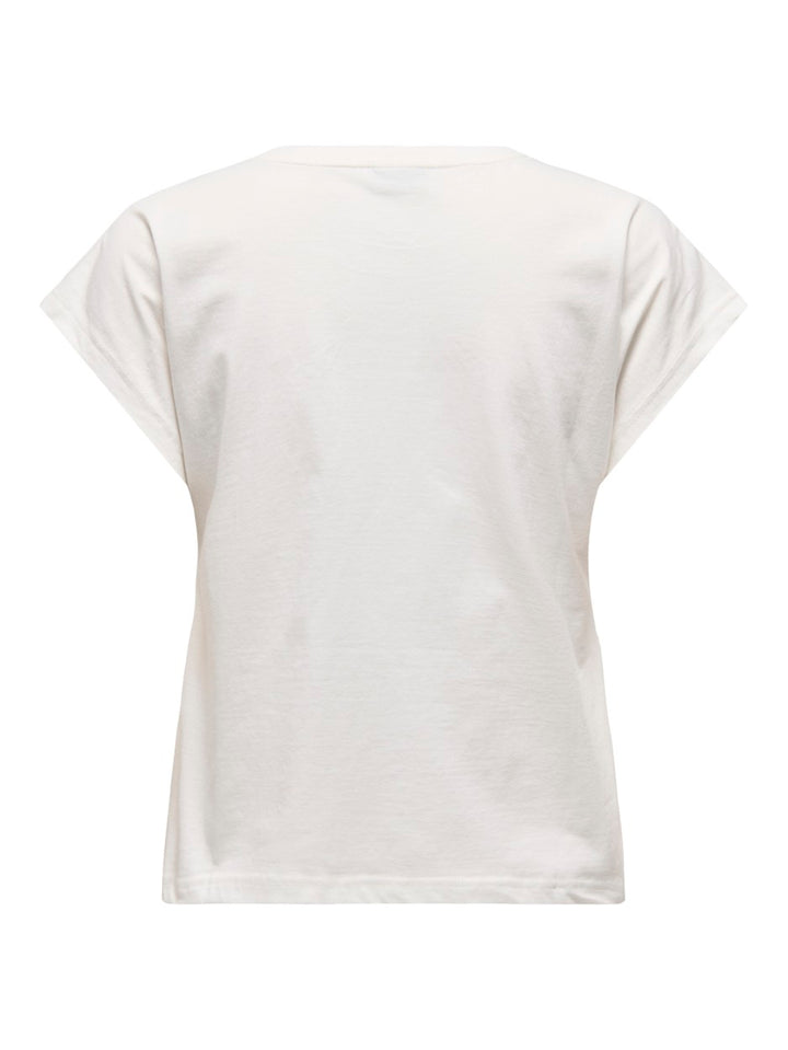 Jdyrose Ss O-neck Emb Top - Off-white