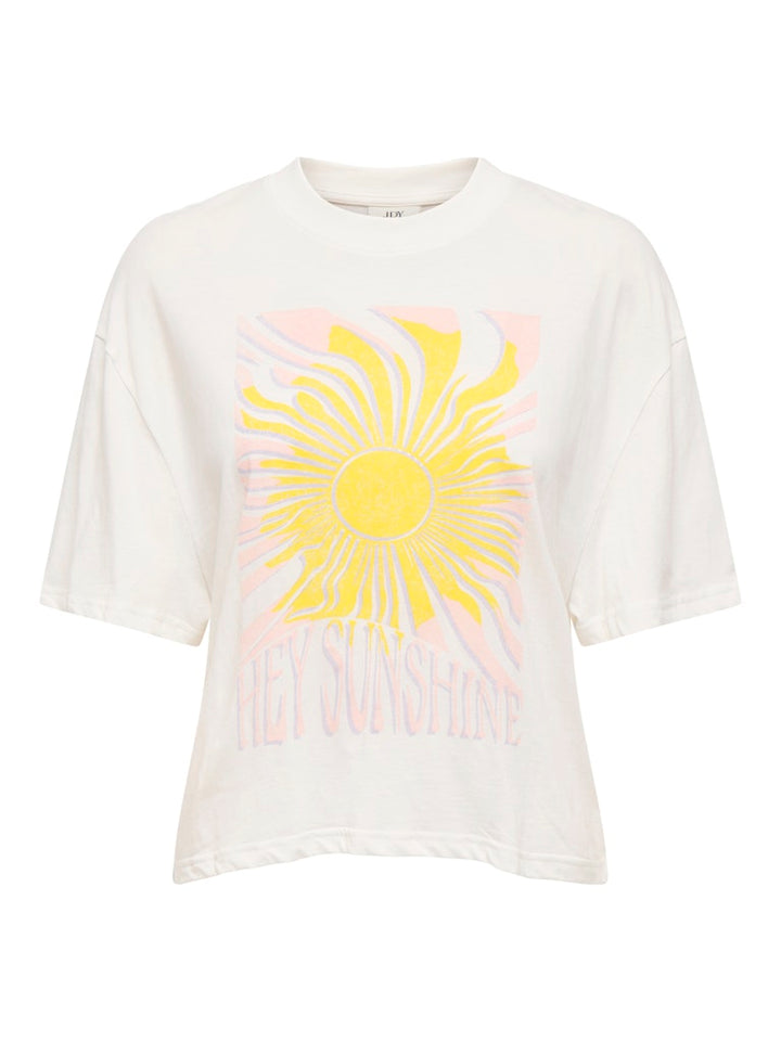 Jdybena Ss Loose Fit Print Top - Off-white