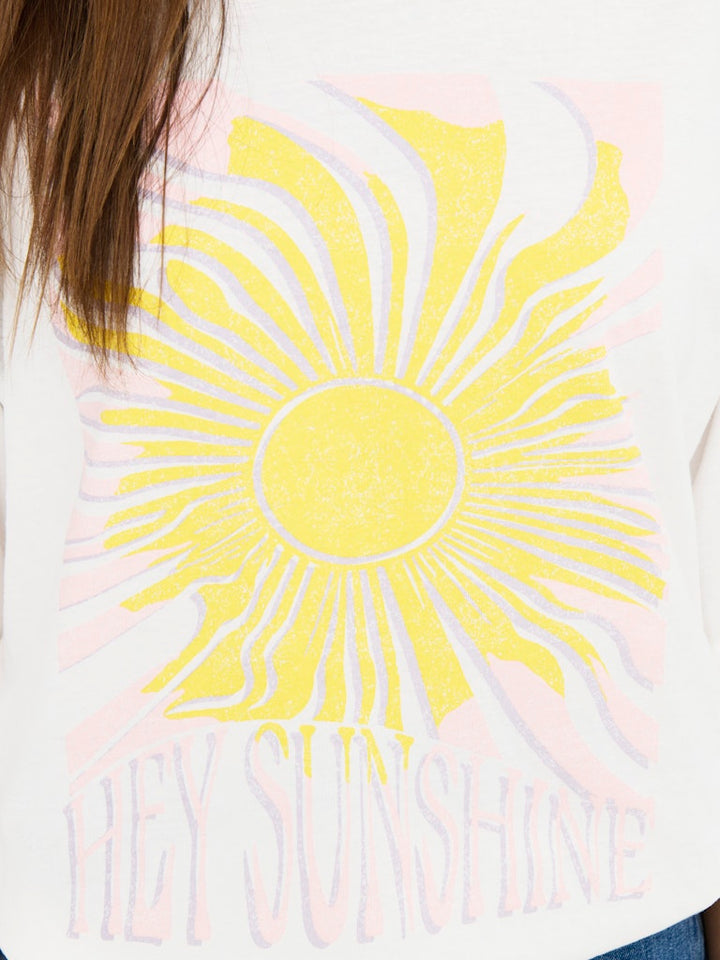 Jdybena Ss Loose Fit Print Top - Off-white