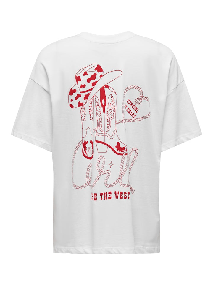 Onlvivvi Life S/s Lovely Top Jrs - Off-white