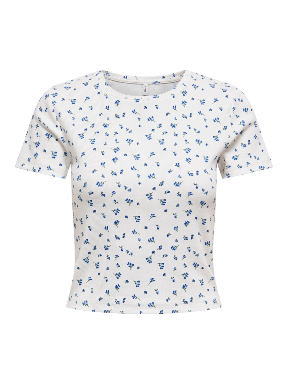 Onlfenja Life Ss Aop Top Jrs Noos - Wit Dessin