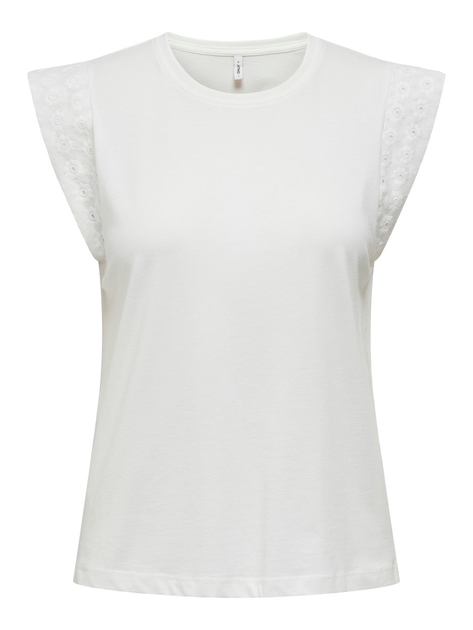 Onlhenriette Life S/l Mix Top Jrs - Wit Dessin