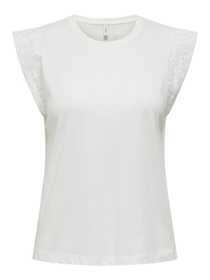 Onlhenriette Life S/l Mix Top Jrs - Wit Dessin