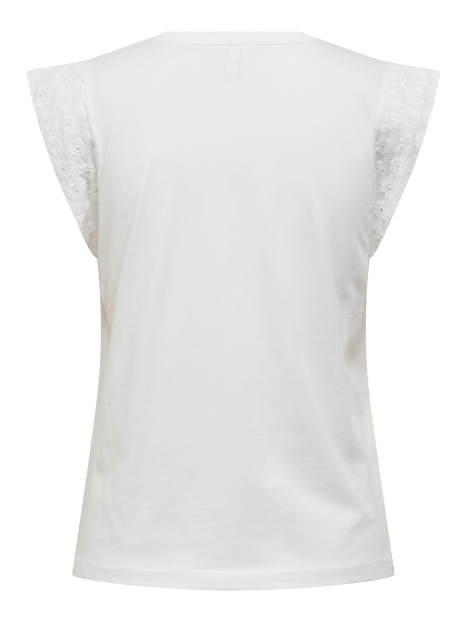 Onlhenriette Life S/l Mix Top Jrs - Wit Dessin