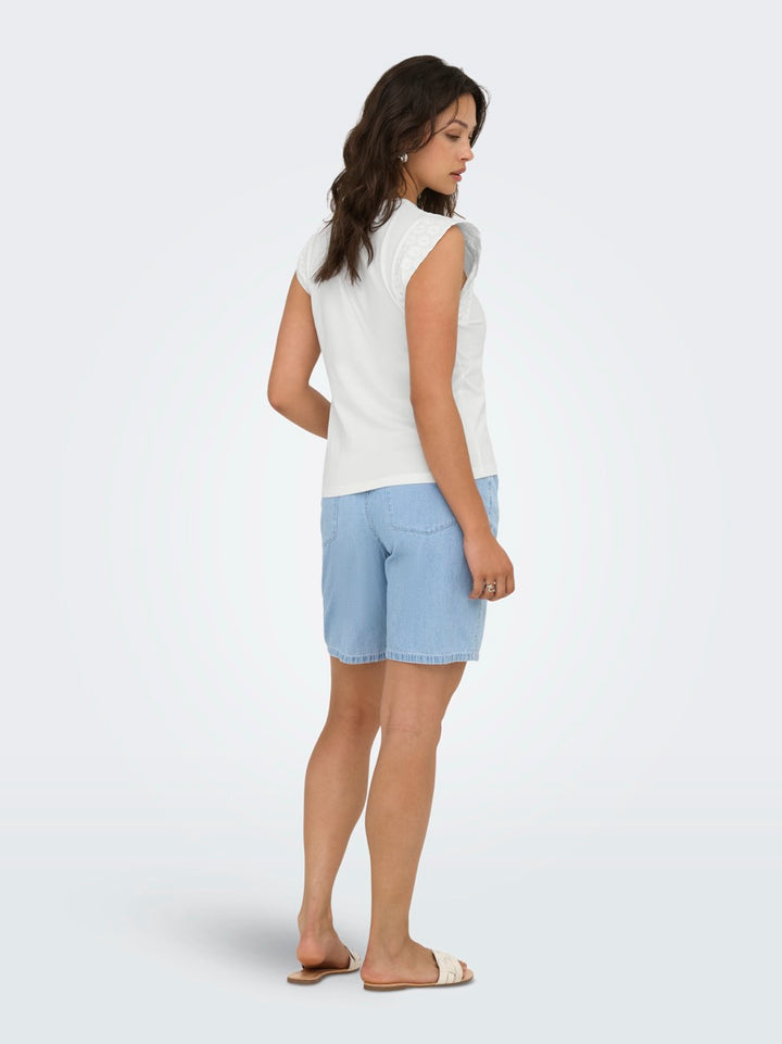 Onlhenriette Life S/l Mix Top Jrs - Wit Dessin