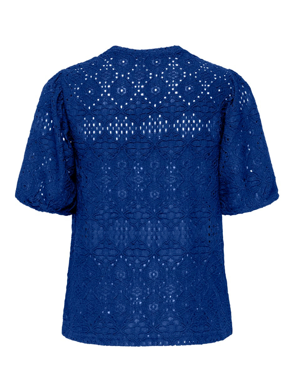 Onlluz S/s Puff Sleeve Top Jrs - Kobalt