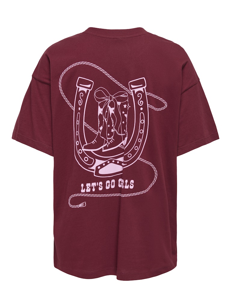 Onlvivvi Life S/s Lovely Top Jrs - Bordeaux