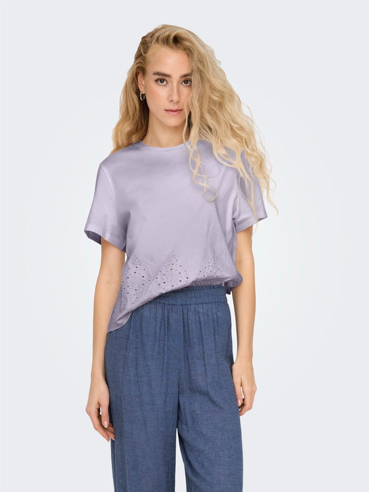 Jdycif Ss Broderie Anglaise Top - Lila