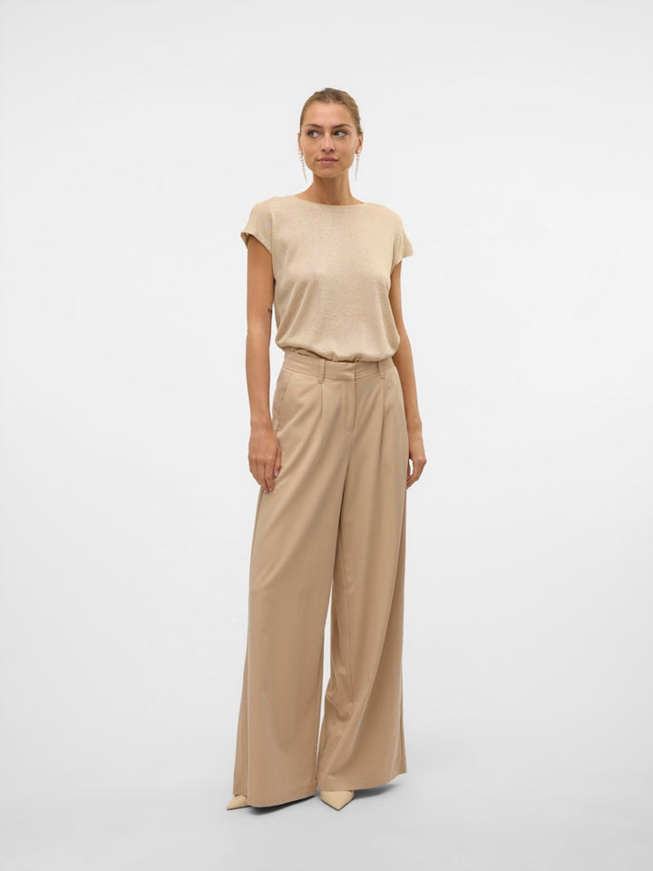 Vmsarah Ava Ss Top Jrs Ga Noos - Licht Bruin