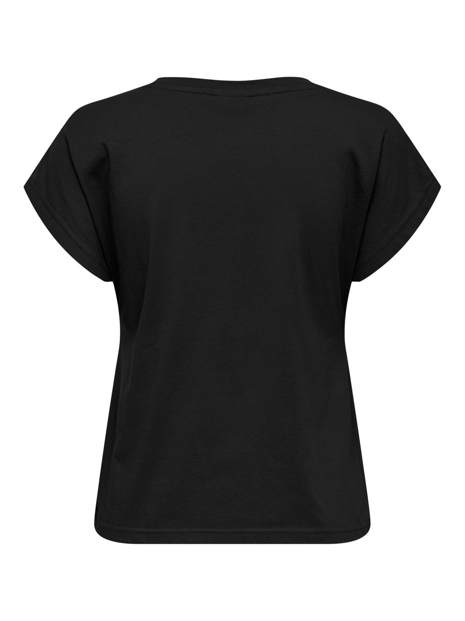 Jdyrose Ss O-neck Emb Top - Zwart