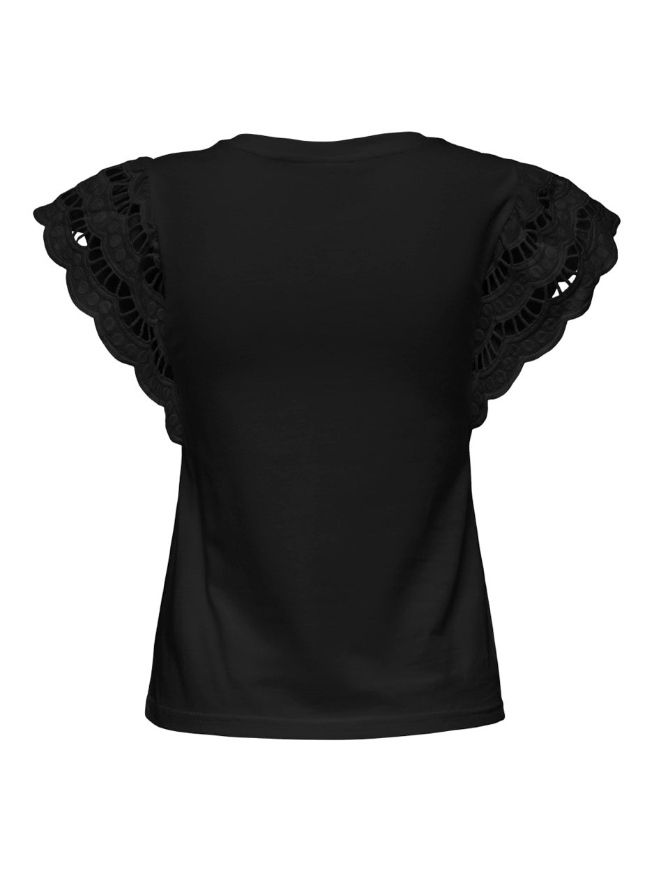 Onlmacy S/s O-neck Mix Top Box Jrs - Zwart