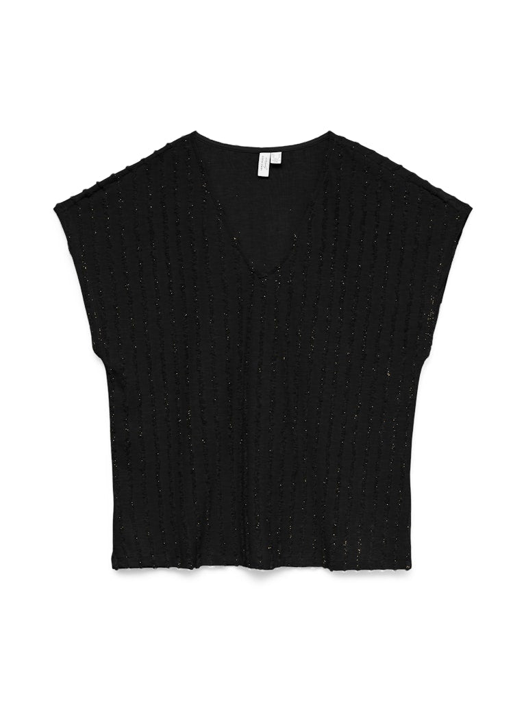 Vmgloriana S/s V-neck Top Jrs Btq - Zwart